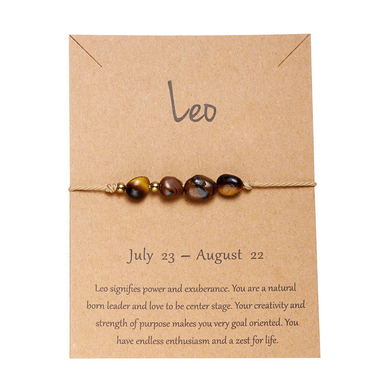Wholesale Twelve Constellations Natural Stone Beaded Bracelet